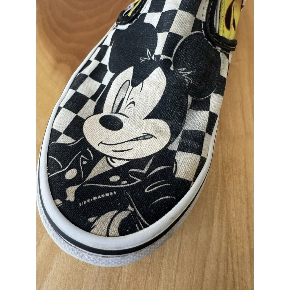 Vans X Disney Mickey & Minnie Sneaker Flames Slip On Classic Skate Kids Size 1.5